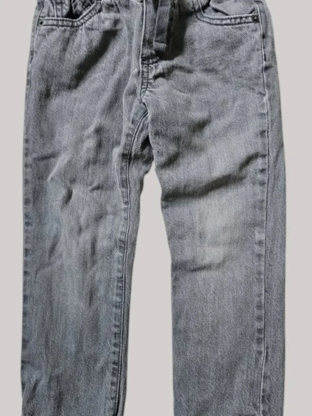 GYMBOREE Fully Lined Gray Denim Jeans Boys Size 4 Drawstring Waist